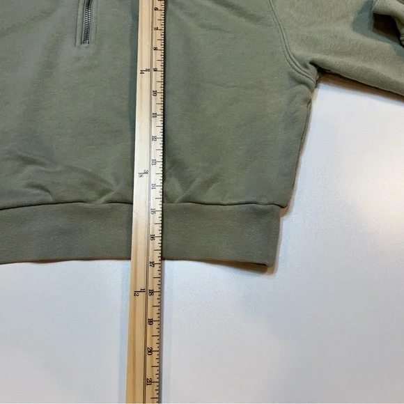 Tna Aritzia Cozy Fleece Perfect Quarter Zip Sweatshirt Sage Green - Picture 6 of 6